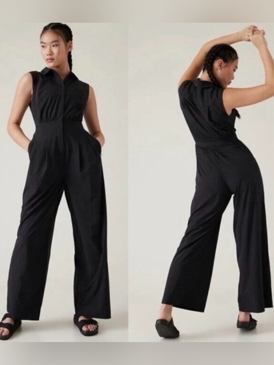Athleta Pants - Athleta black Brooklyn Utility Jumpsuit size 10